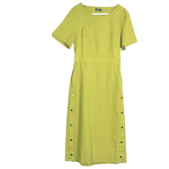 Kate Spade Saturday Midi Dress, Medium, Cotton/Linen Blend, Chartreuse - Picture 2 of 16